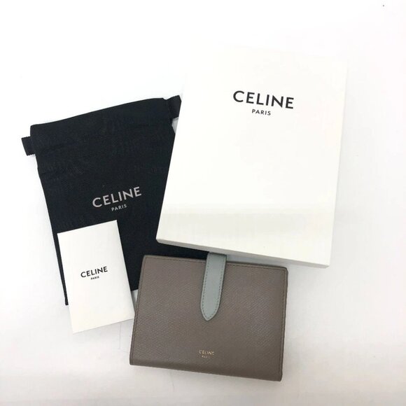 CELINE 10B643BRU Bicolor Medium Strap Compact Wallet Folded wallet - Picture 12 of 14